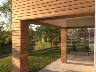 Habillage d'un balcon avec un bardage peuplier thermochauffé, Made in Bois Made in Bois Varandas, alpendres e terraços modernos