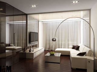 Квартира для холостяка, ММ-design ММ-design Salas de estar minimalistas