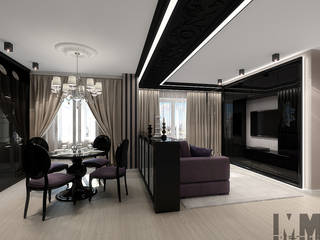 Фьюжн в чёрно-бежевом, ММ-design ММ-design Living room