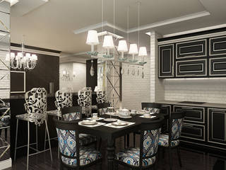 Фьюжн в черно-белом, ММ-design ММ-design Classic style dining room