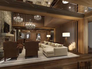 Загородный дом в стиле шале, ММ-design ММ-design Living room