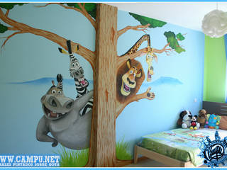 Murales en habitaciones infantiles, CAMPU.NET CAMPU.NET Modern nursery/kids room