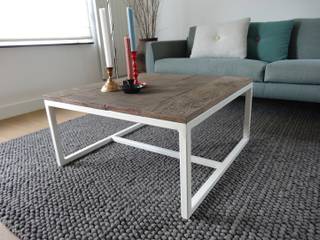 Couchltisch Eichenholz mit Stahlrahmen, PURE Wood Design PURE Wood Design Livings industriales