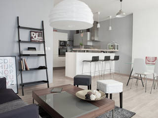 Rénovation Appartement Paris 75003, Grazia Architecture Grazia Architecture Ruang Keluarga Modern
