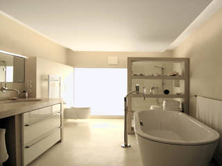 Bad Metropolitan, material raum form material raum form Modern bathroom Concrete