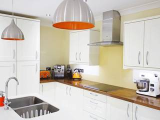 White Kitchen Units With Orange Accents, Rebecca Coulby Interiors Rebecca Coulby Interiors Kitchen