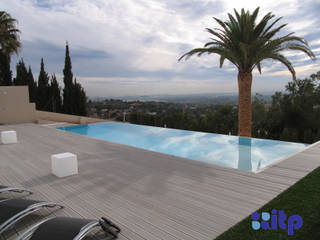 Piscina privada desbordante con playa interior , ITP Piscinas ITP Piscinas Piscinas de estilo minimalista