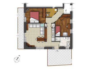 Ristrutturazione interna di residenza montana, Errequadro Progetto Errequadro Progetto บ้านและที่อยู่อาศัย