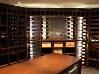 Cave à vin sur mesure en wengé - Courchevel, Degré 12 Degré 12 ห้องเก็บไวน์ ไม้ Wood effect