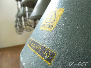"PIRNA S PETROL" Fabrik Lampe Industrie Design Original, Lux-Est Lux-Est Industriale Wohnzimmer