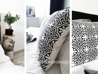 Sypialnia loftowo-skandynawska, White Interior Design White Interior Design Scandinavian style bedroom