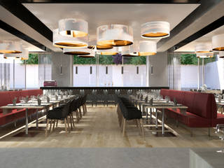 Proyecto 3D de un comedor de hotel , Realistic-design Realistic-design Comedores de estilo clásico