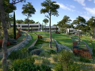 Perspectivas 3D - paisajismo , Realistic-design Realistic-design Mediterranean style garden
