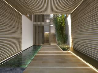Perspectivas 3D de un proyecto de edificio de viviendas , Realistic-design Realistic-design Pasillos, vestíbulos y escaleras modernos