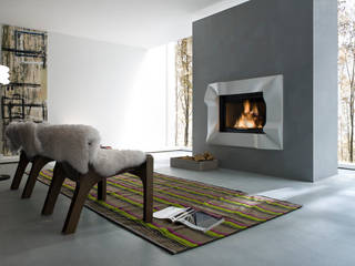 PALAZZETTI - Wave, Architetto ANTONIO ZARDONI Architetto ANTONIO ZARDONI Modern living room Fireplaces & accessories