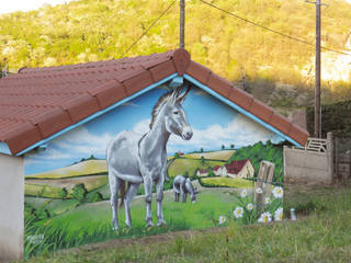 Trompe l'oeil PAYSAGE BUCOLIQUE , Popek décoration Popek décoration Country style garden