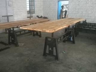 Industrial Mechanical Dining Table Vinayak Art Inc. Industrial style dining room Tables