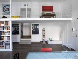 CASA AL GIANICOLO [2009], na3 - studio di architettura na3 - studio di architettura Modern Living Room Iron/Steel White