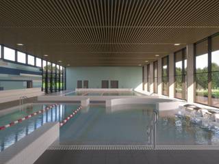 Perspectiva 3D - Piscina municipal , Realistic-design Realistic-design Swimming pond
