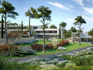 Perspectivas 3D - paisajismo , Realistic-design Realistic-design Jardines de estilo mediterráneo
