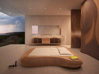 homify Eclectic style bedroom Engineered Wood Beige Beds & headboards