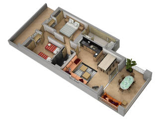 Planos de corte 3D Realistic-design Casas: Ideas, imágenes y decoración