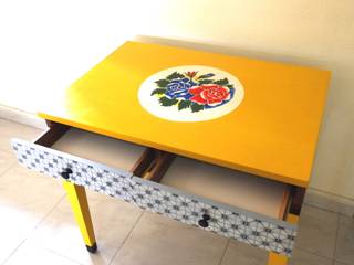 Yellow floral mosaic table, Art From Junk Pte Ltd: eclectic by Art From Junk Pte Ltd,Eclectic