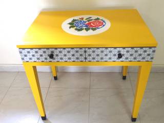 Yellow floral mosaic table, Art From Junk Pte Ltd: eclectic by Art From Junk Pte Ltd,Eclectic