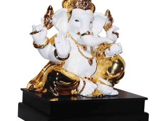 Jeweled Ganesha Statue/ Indian Hindu God Occasion Gifts / No Fear Gesture/ Polystone Sculpture/ Religious Idols Online/ Home Decor Figurine, M4design M4design ArtworkSculptures