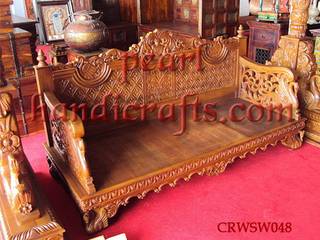 hand carved teak swing, Pearl Handicrafts Pearl Handicrafts Asian style living room