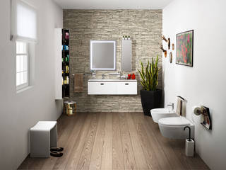 7 BATHROOMS FOR 7 STORIES, Lineabeta Lineabeta Ванная комната в эклектичном стиле Коричневый