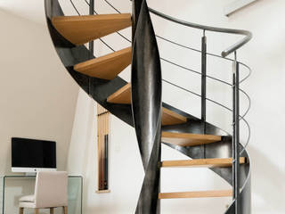Escalier PH, Atelier MaDe Atelier MaDe Eclectic style corridor, hallway & stairs