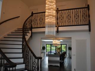 A Stunning classic staircase with handmade handrails and iron spindles., Sovereign Stairs Sovereign Stairs Classic style corridor, hallway and stairs