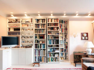 Bibliothekswand, Müller Tischlerei GmbH&Co KG Müller Tischlerei GmbH&Co KG Scandinavian style living room