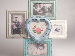 Antic Shabby Chic Wooden Multi Photo Frame in Pastel Colours - Distressed Look Vintagist.com جدران صور ولوحات