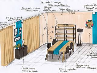 Rez de chaussée d'un pavillon, Atelier Inside Atelier Inside Ruang keluarga: Ide desain interior, inspirasi & gambar