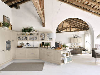 AGNESE 3 - CUCINELUBE: La cucina è il modello Adele di Lube in Rovere Grigio finitura decapè, Studio Ferriani Studio Ferriani Klassische Küchen Arbeitsplatten