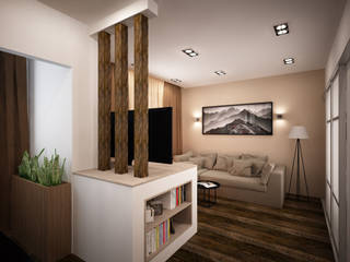Проект однокомнатной квартиры - "Стиль современного города"., дизайн-бюро ARTTUNDRA дизайн-бюро ARTTUNDRA Living room