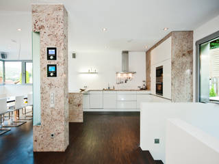 Reflecting Cube - House in Weinheim, Germany, Helwig Haus und Raum Planungs GmbH Helwig Haus und Raum Planungs GmbH Minimalist kitchen