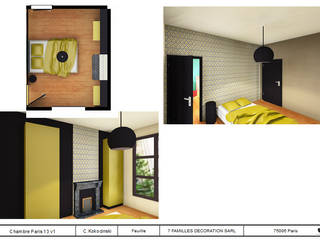 Aménagement d'un 2 pièces esprit vintage , cecile kokocinski cecile kokocinski Eclectic style bedroom