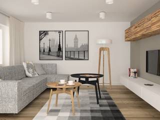 Projekt aranżacji wnętrz domu pod Krakowem 1, OES architekci OES architekci Scandinavian style living room