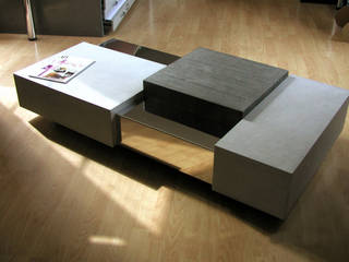 Table basse béton + métal, Cameleon design Cameleon design Modern Oturma Odası