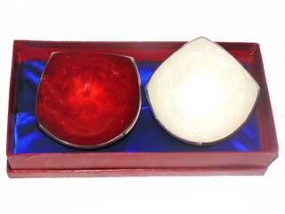 Red and White Enamel Serving Bowl Set of 2 Piece, M4design M4design 廚房室