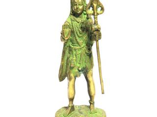 Green Brass Shiva Statue -Hindu Trinity God of Protection, M4design M4design Các phòng khác