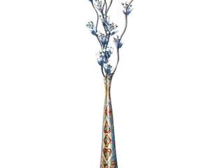 Floral Design Enameled Brass Flower Vase, M4design M4design Asian style garden