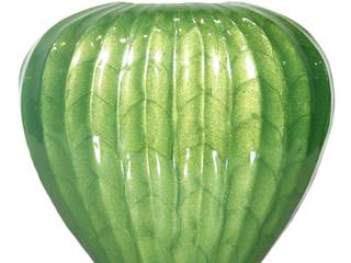 Green Enameled Watermelon Vase, M4design M4design アジア風 庭