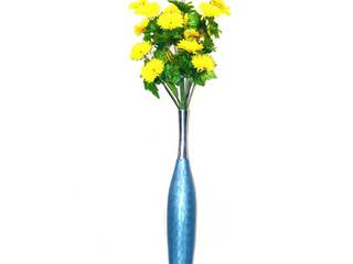 Blue Enameled Aluminium Flower Pot M4design Asian style garden Plant pots & vases