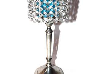 Crystal & Blue Glass Cylinder Candle Holders, M4design M4design Maisons asiatiques