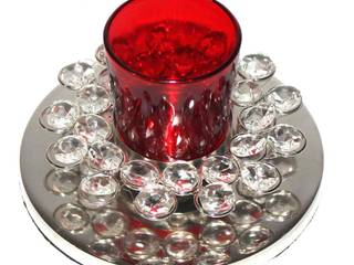 Crystal Decor Red Glass Votive Tealight Holders, M4design M4design Nhà phong cách châu Á