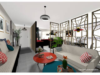 Aménagement d'un appartement de 70m2 en Isère, Sonia HADDON Interior Designer Sonia HADDON Interior Designer Modern Living Room